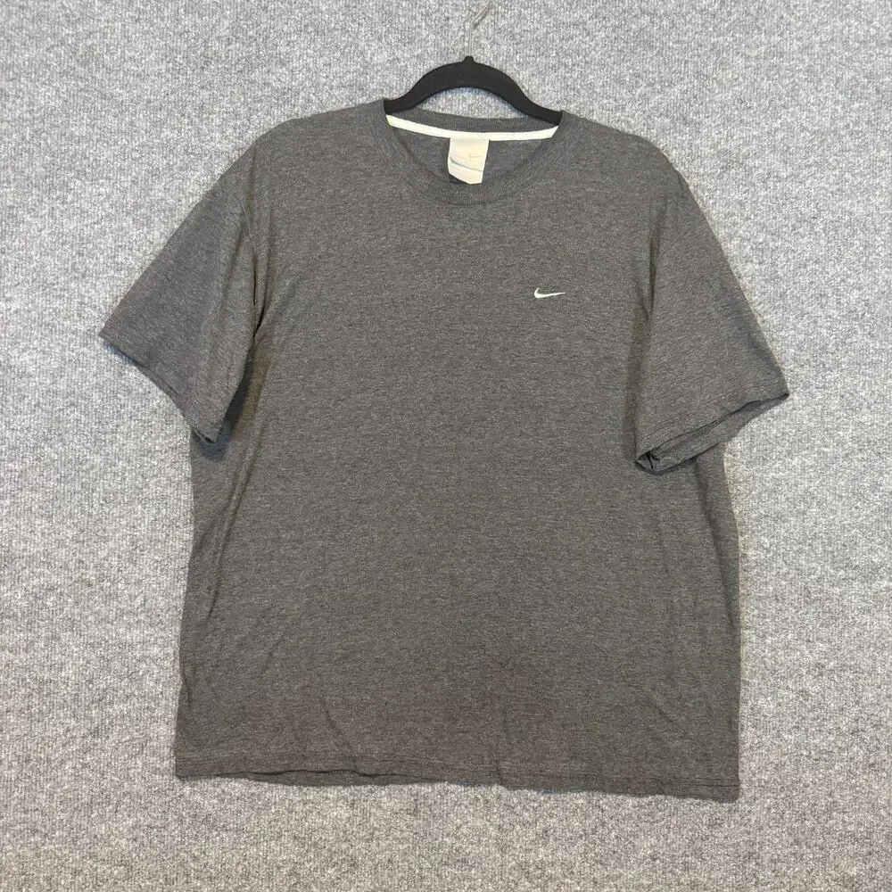 Vintage Nike Shirt Mens Large Gray‎ Swoosh Crewneck Short Sleeve TShirt USA